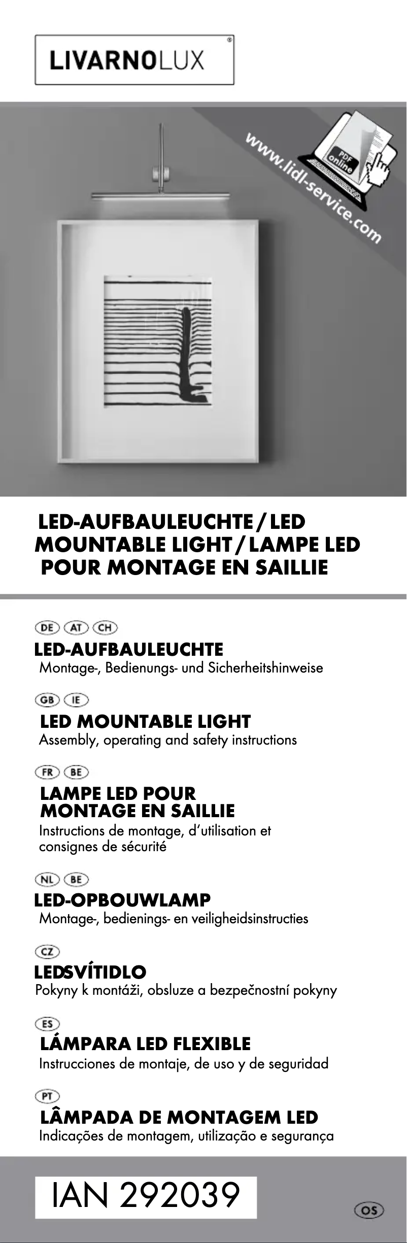 Page 1 de la notice Manuel utilisateur Livarno Lux IAN 292039