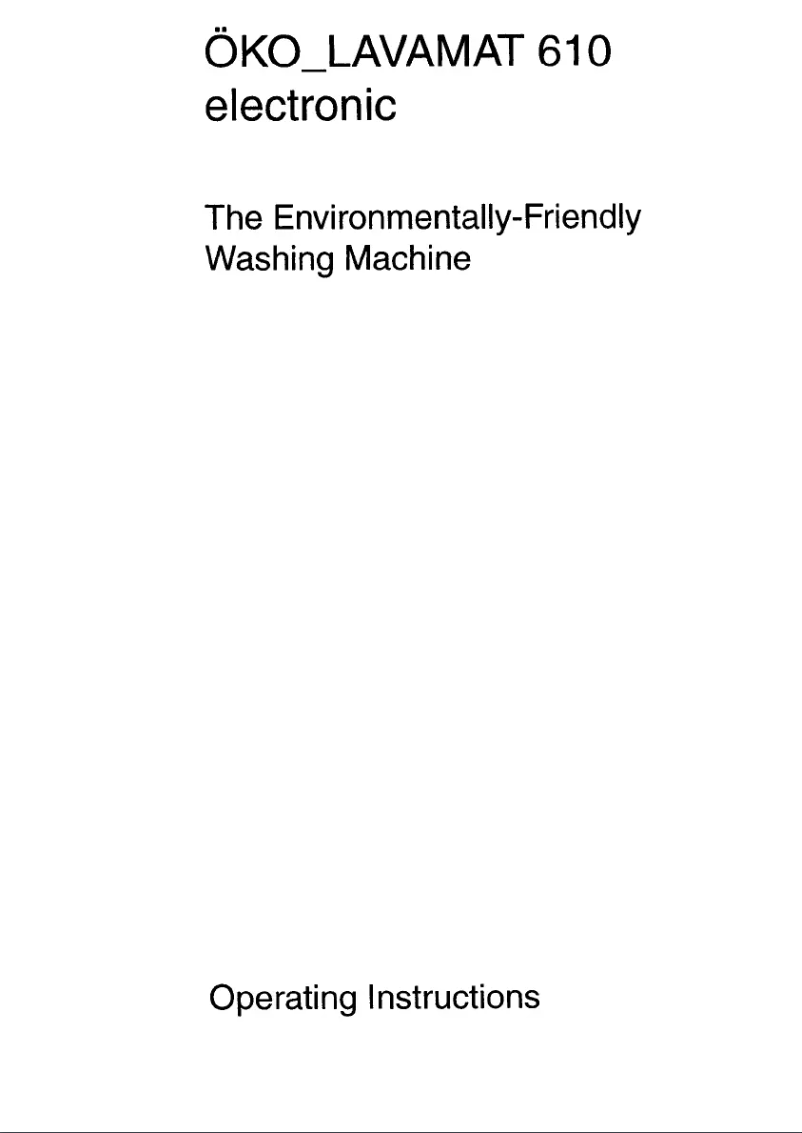 Image de la première page du manuel de l'appareil Lavamat 610 w