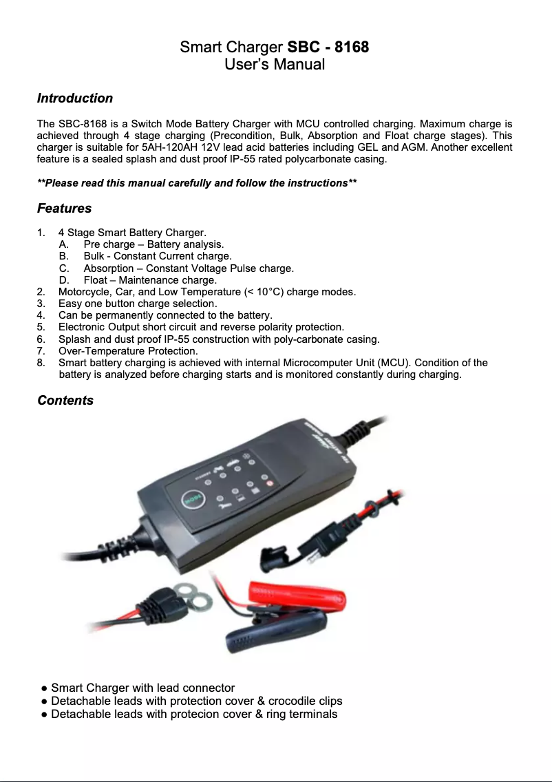 Página 1 del manual Manual de usuario Manson SBC-8168