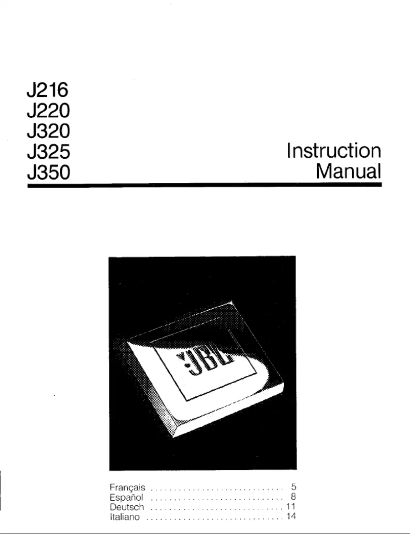 Page 1 de la notice Manuel utilisateur JBL J320