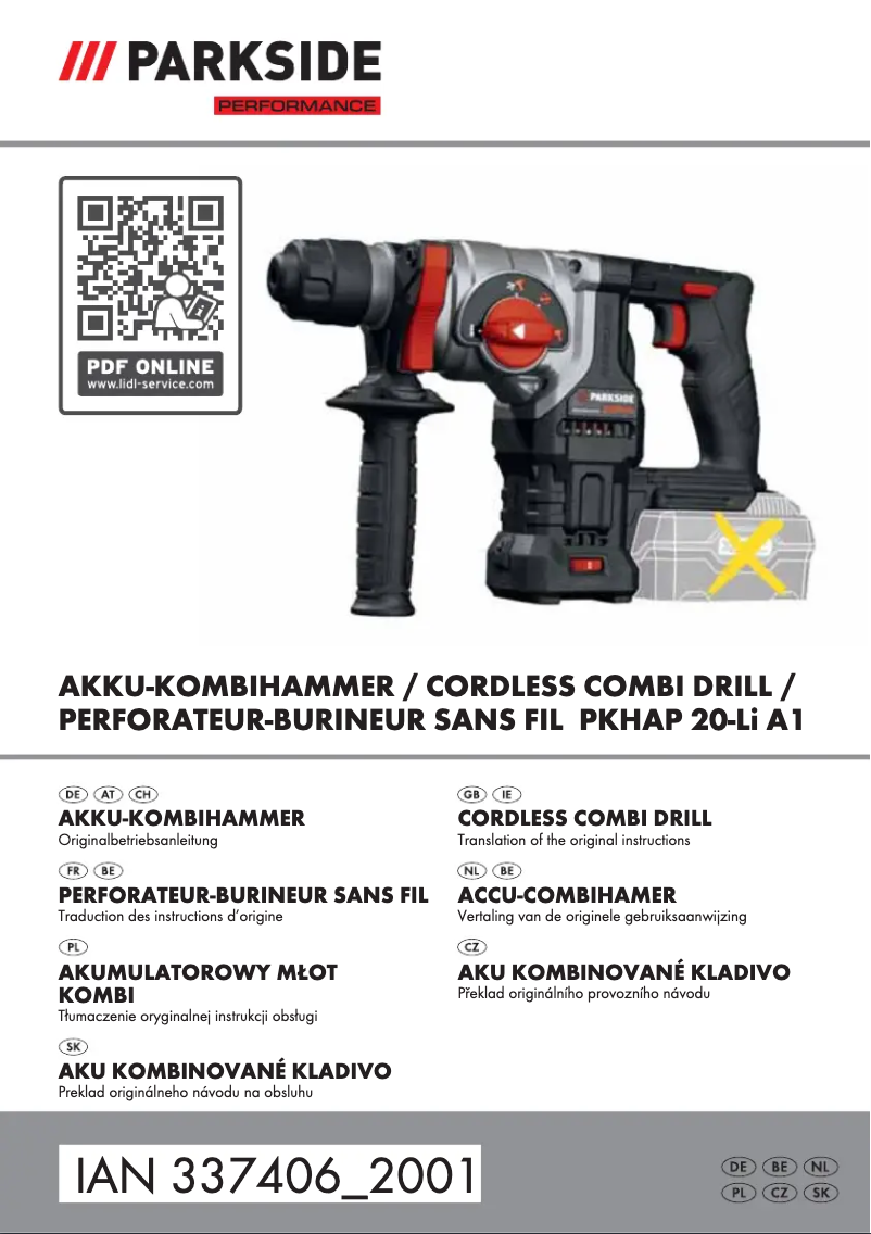 Image de la première page du manuel de l'appareil PKHAP 20-Li A1