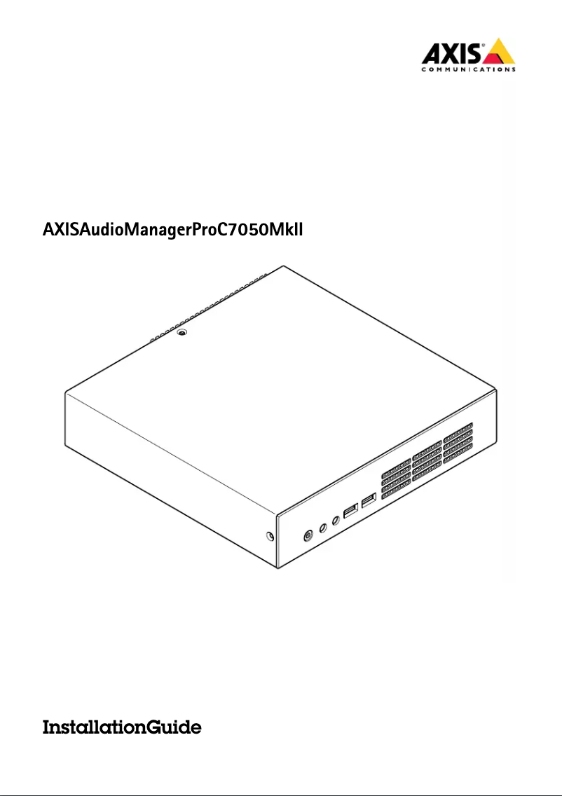 Page n°1 - Manuel utilisateur Axis C7050 Mk II