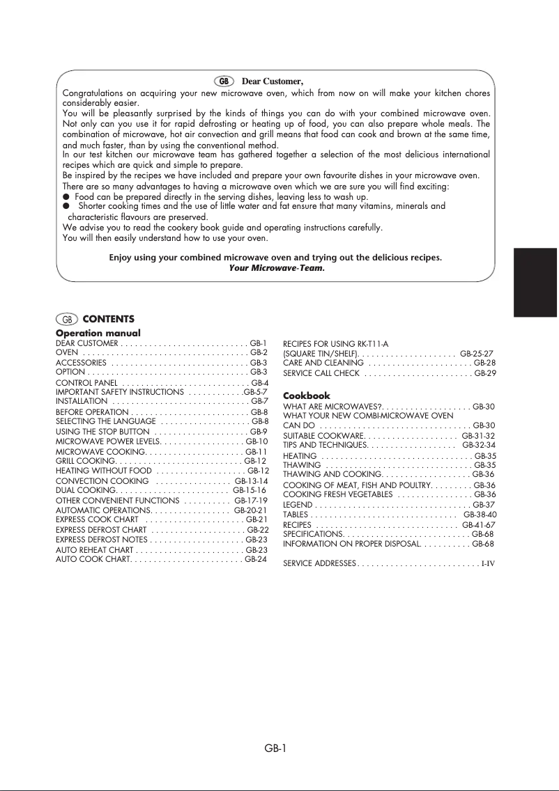 Page 1 de la notice Manuel utilisateur Sharp R-940 IN