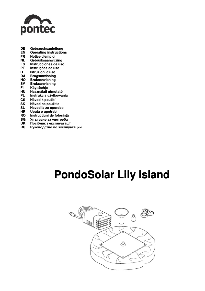 Page n°1 - Manuel utilisateur Pontec PondoSolar Lily Island