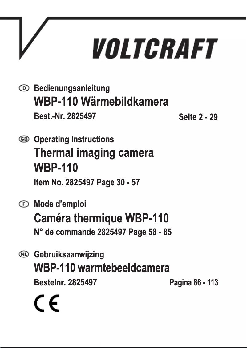 Page 1 de la notice Manuel utilisateur Voltcraft WBP-110