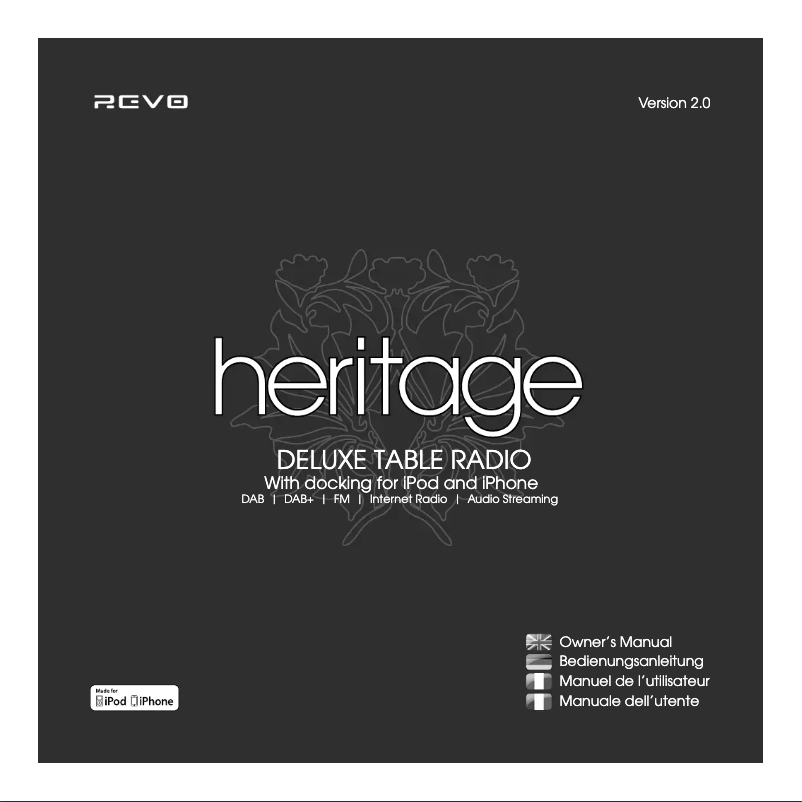 Page 1 de la notice Manuel utilisateur REVO Heritage G2