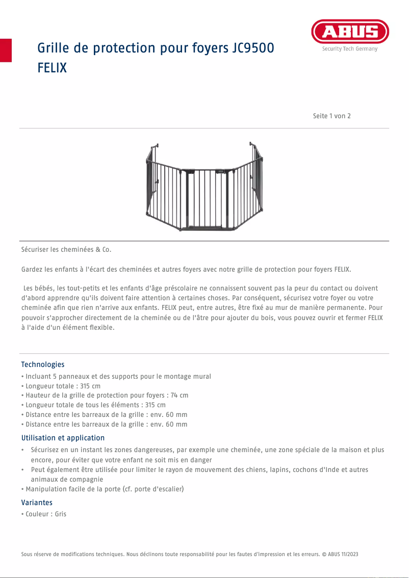 Image de la première page du manuel de l'appareil Felix JC9500