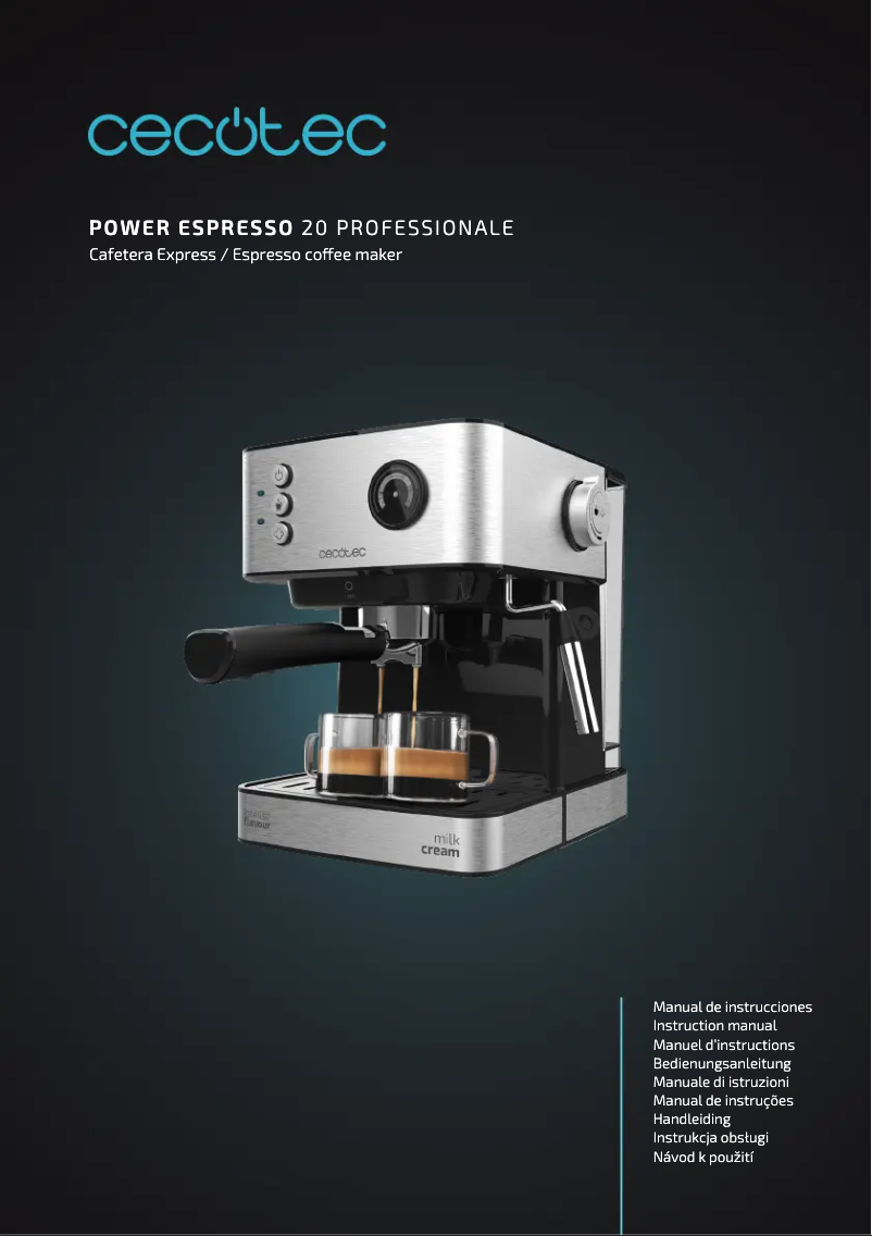 Page n°1 - Manuel utilisateur Cecotec Power Espresso 20 Professionale