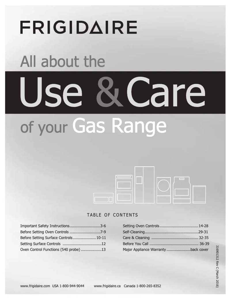 Page n°1 - Manuel utilisateur Frigidaire FGGF3058RF