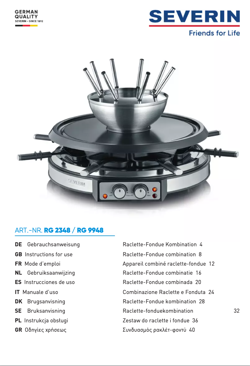 Page n°1 - Manuel utilisateur Severin RG 2348