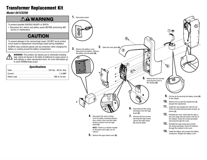 Imagen de la primera página del manual del dispositivo 041C0296