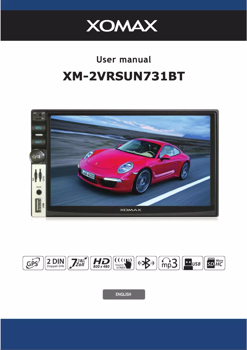 Image de la première page du manuel de l'appareil XM-2VRSUN731BT