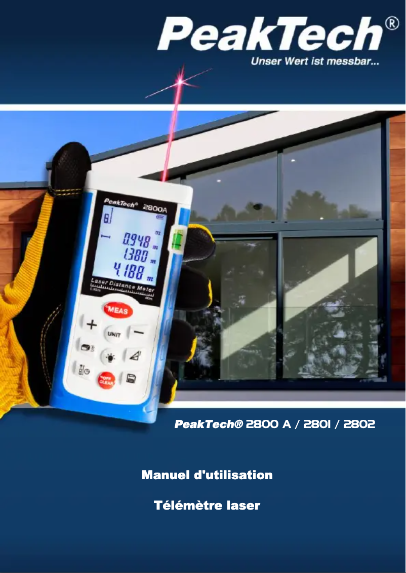 Page 1 de la notice Manuel utilisateur PeakTech 2802