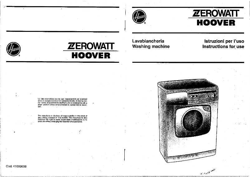 Page 1 de la notice Manuel utilisateur Zerowatt-Hoover H 109 E S
