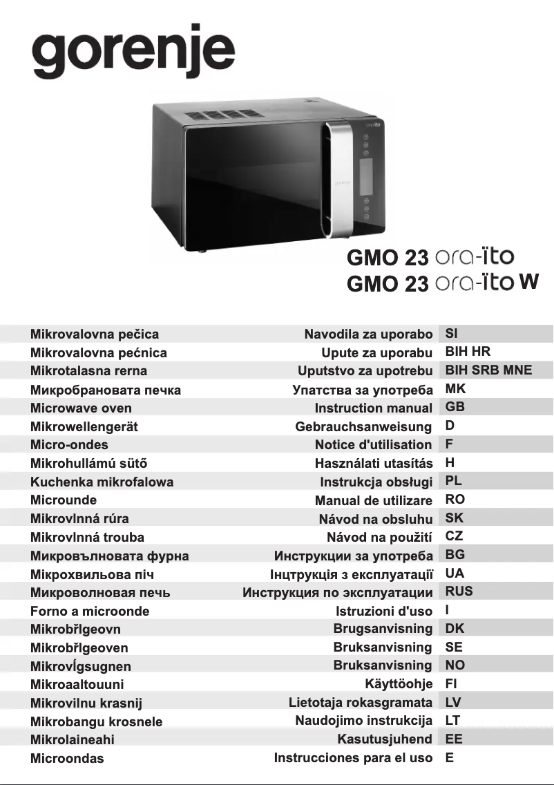 Image de la première page du manuel de l'appareil GMO230 ORA ITO W