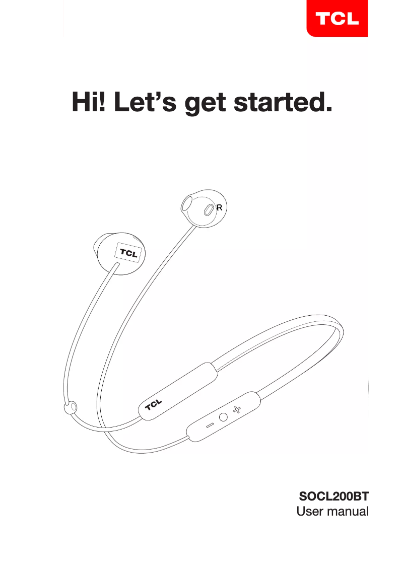 Page n°1 - Manuel utilisateur TCL SOCL200BT
