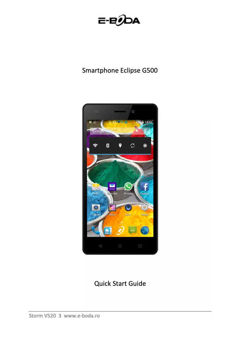 Image de la première page du manuel de l'appareil Eclipse G500