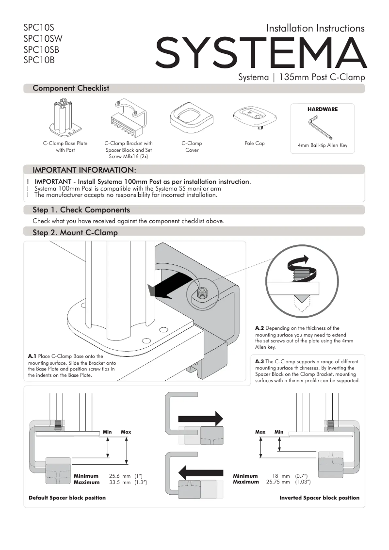 Imagen de la primera página del manual del dispositivo SPC10B
