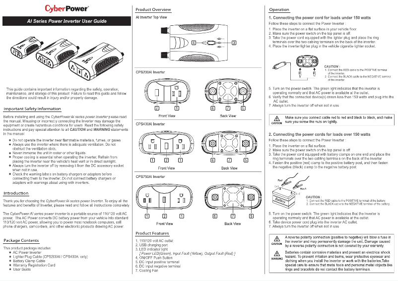 Imagen de la primera página del manual del dispositivo CPS400AI