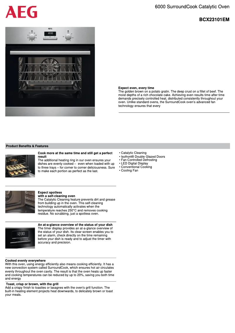 Page n°1 - Fiche technique AEG BCX23101EM