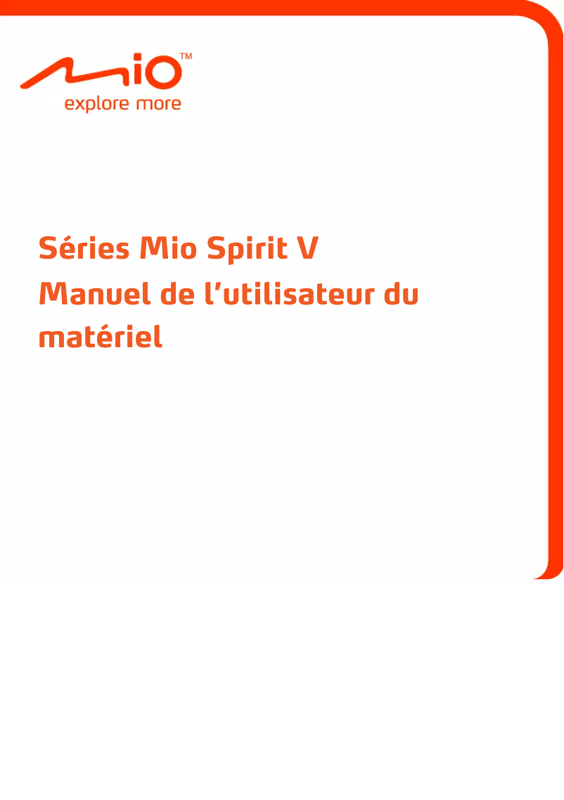 Page 1 de la notice Manuel utilisateur Mio Spirit V575 TV