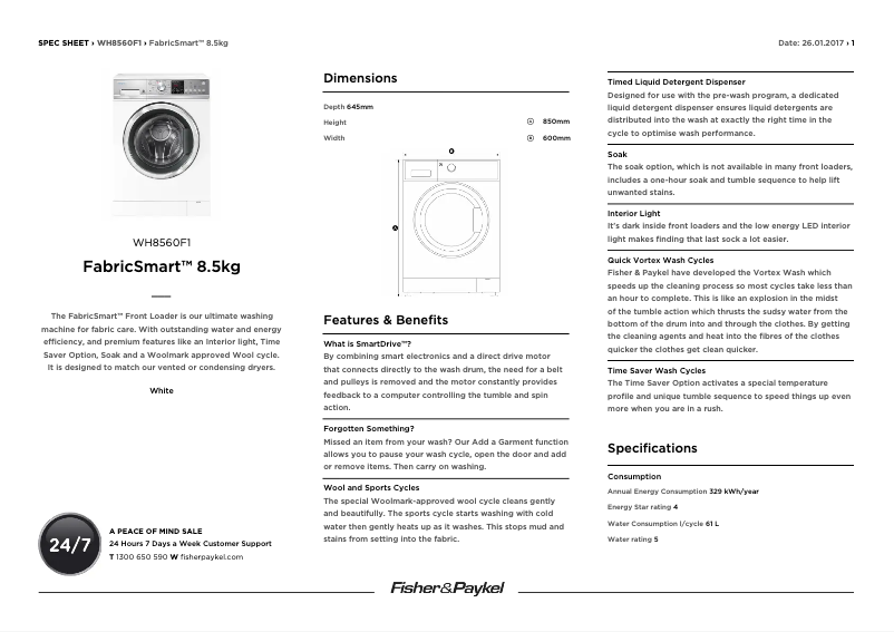 Image de la première page du manuel de l'appareil WH8560F1
