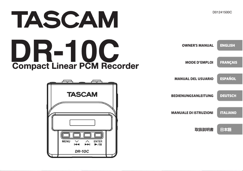 Page 1 de la notice Manuel utilisateur Tascam DR-10C