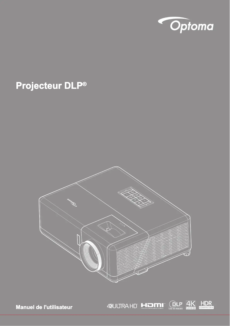 Page 1 de la notice Manuel utilisateur Optoma UHZ45