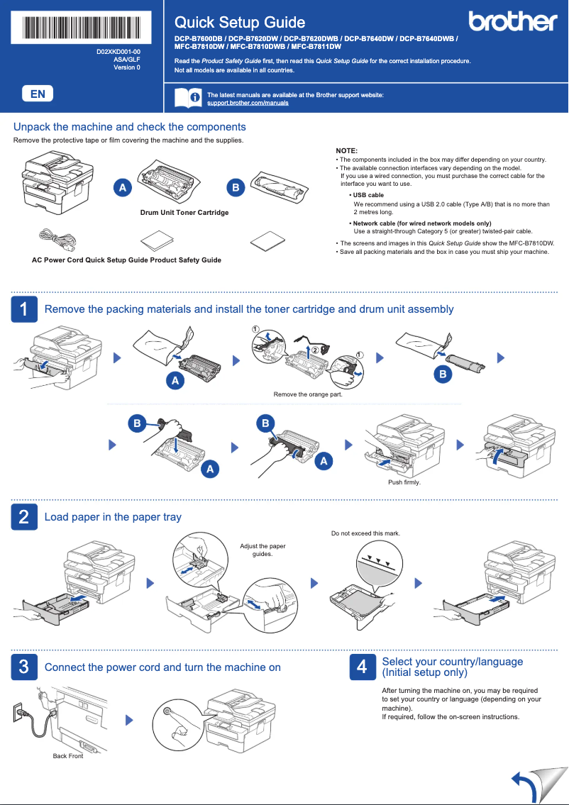 Page n°1 - Manuel utilisateur Brother DCP-B7600D