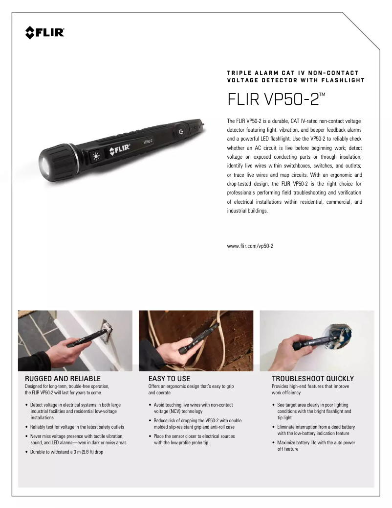 Page 1 de la notice Fiche technique FLIR VP50-2