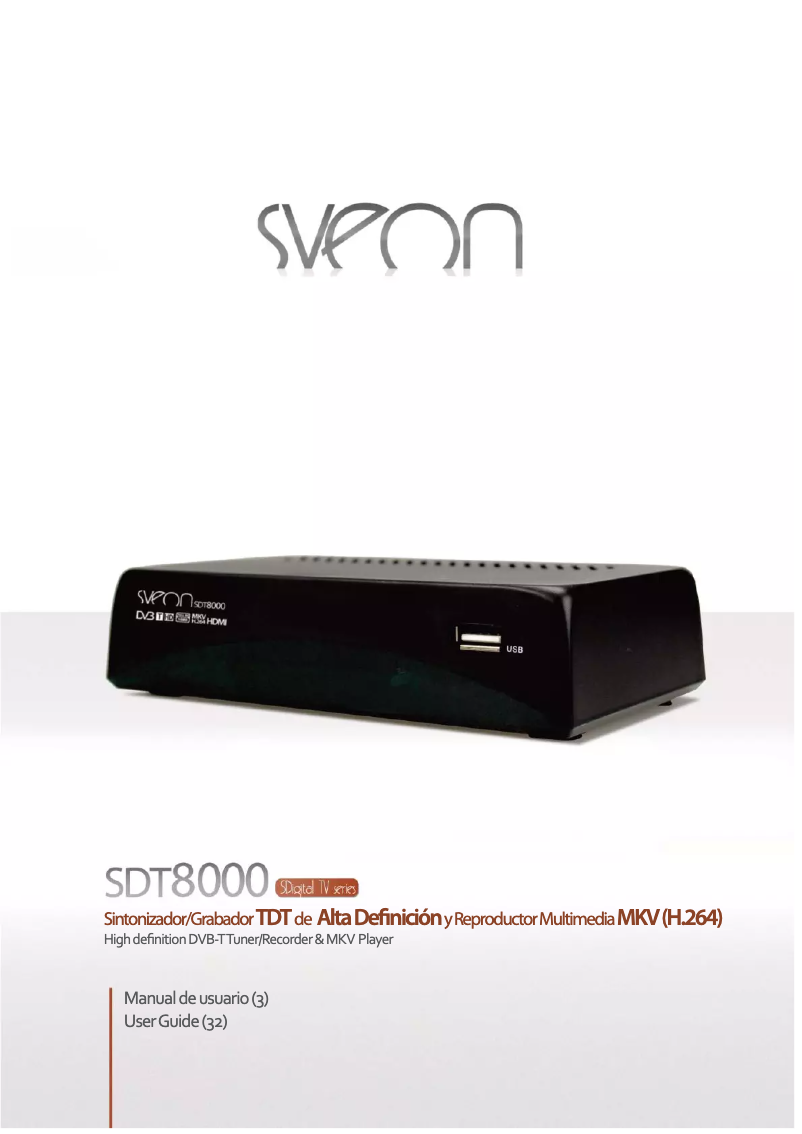 Page 1 de la notice Manuel utilisateur Sveon SDT8000