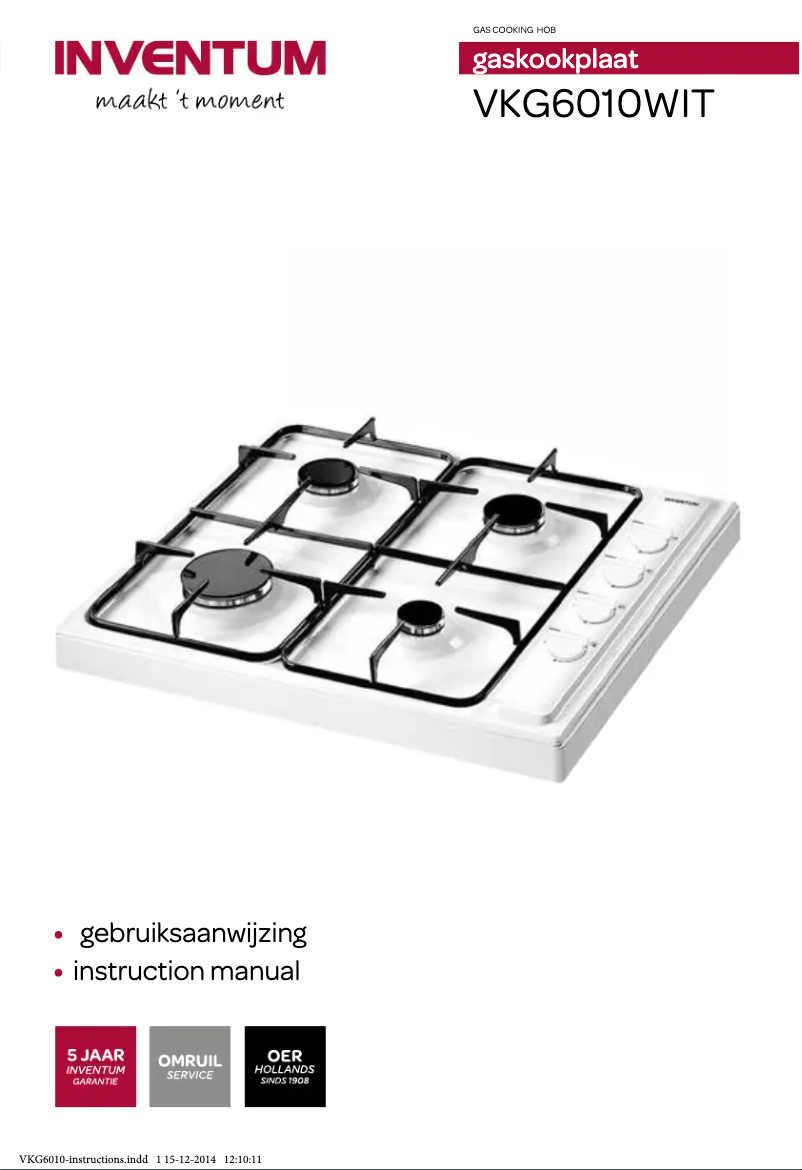 Image de la première page du manuel de l'appareil VKG6010WIT