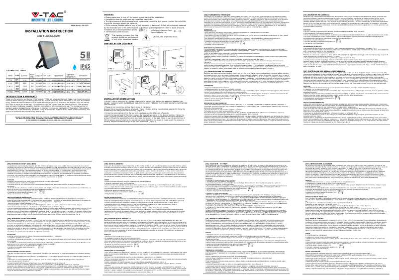 Page 1 de la notice Manuel utilisateur V-TAC VT-32