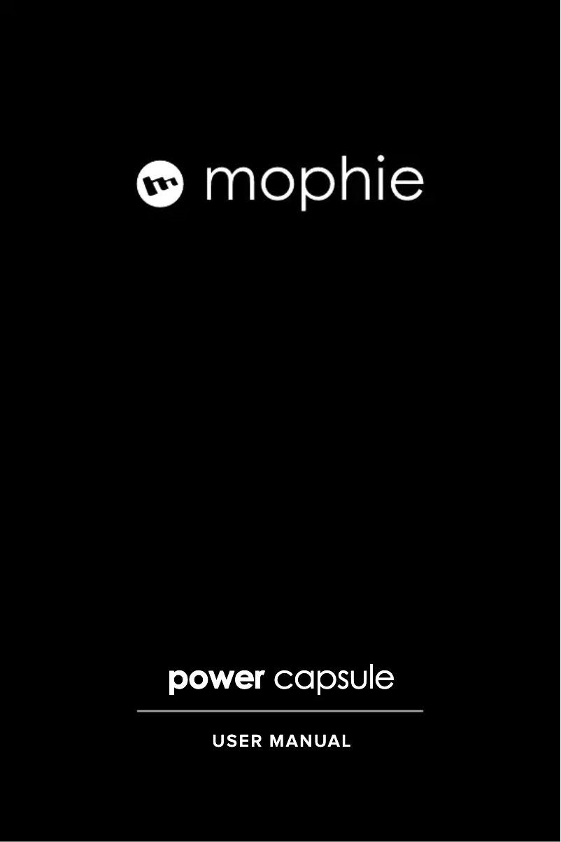 Page 1 de la notice Manuel utilisateur Mophie power capsule