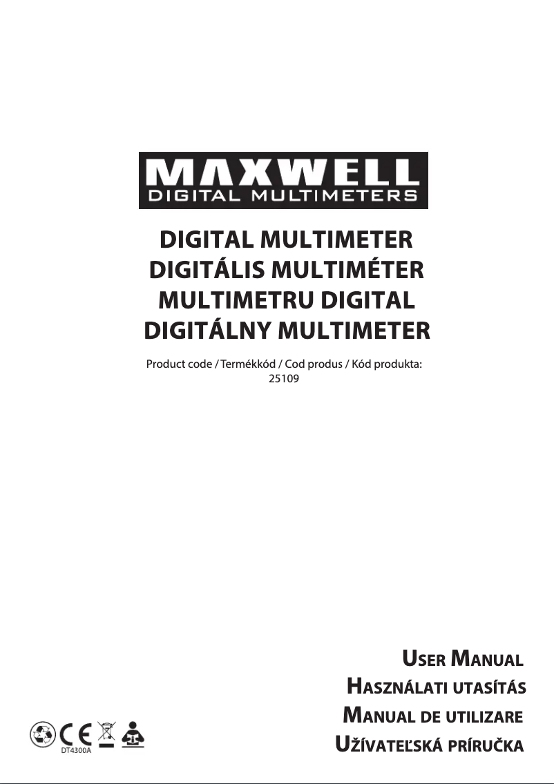 Page n°1 - Manuel utilisateur Maxwell MX-25109