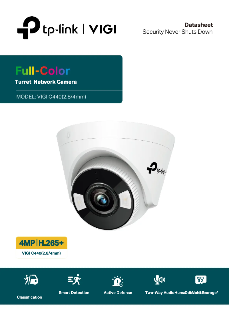 Page 1 de la notice Fiche technique TP-Link VIGI C440