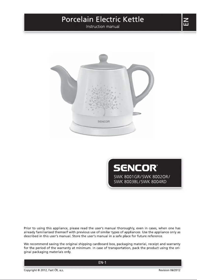 Page n°1 - Manuel utilisateur Sencor SWK 8002OR