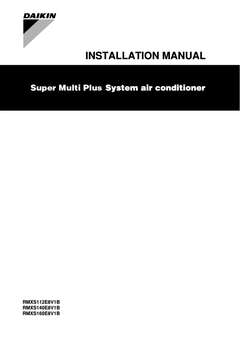 Page 1 de la notice Manuel utilisateur Daikin Super Multi Plus