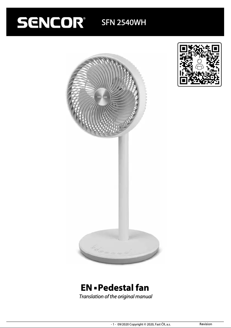 Page 1 de la notice Manuel utilisateur Sencor SFN 2540WH