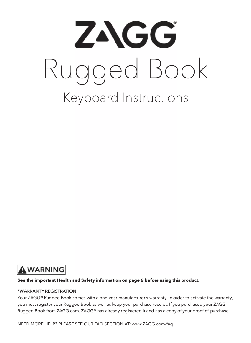 Página 1 del manual Manual de usuario Zagg ID8RGK-BBG