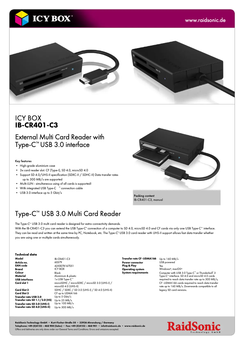 Image de la première page du manuel de l'appareil IB-CR401-C3
