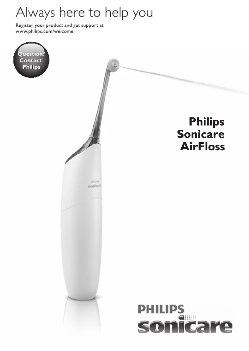 Image de la première page du manuel de l'appareil Sonicare AirFloss HX8281