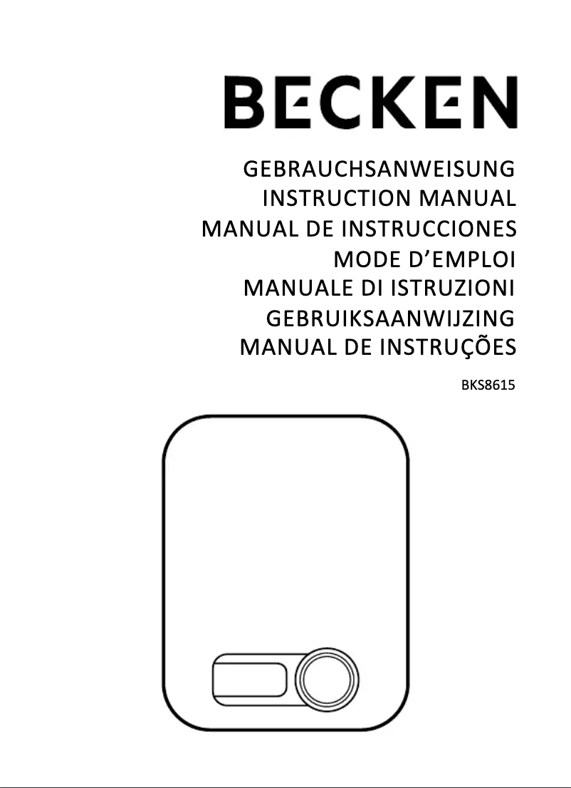 Page 1 de la notice Manuel utilisateur Becken BKS8615