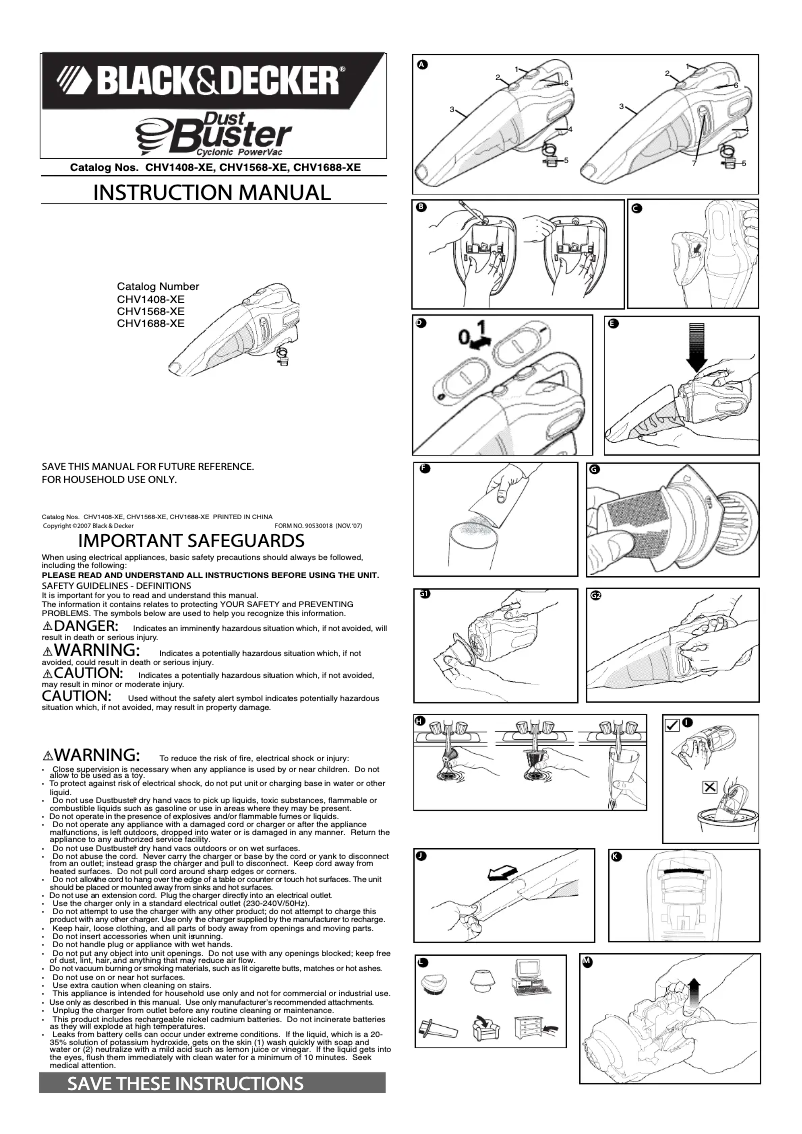 Page 1 de la notice Manuel utilisateur Black & Decker CHV1688