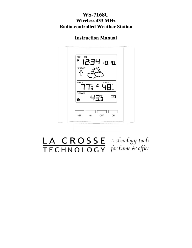 Page n°1 - Manuel utilisateur La Crosse Technology WS-7168U