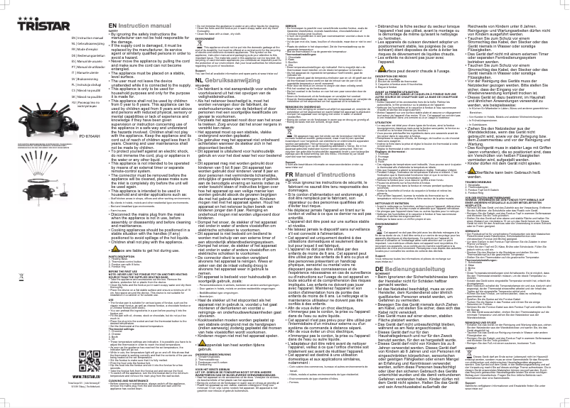 Page n°1 - Manuel utilisateur TriStar PD-8765AH