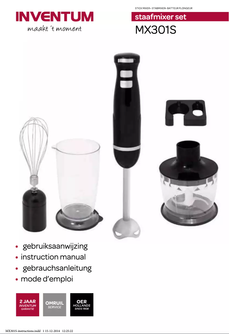 Page 1 de la notice Manuel utilisateur Inventum MX301S