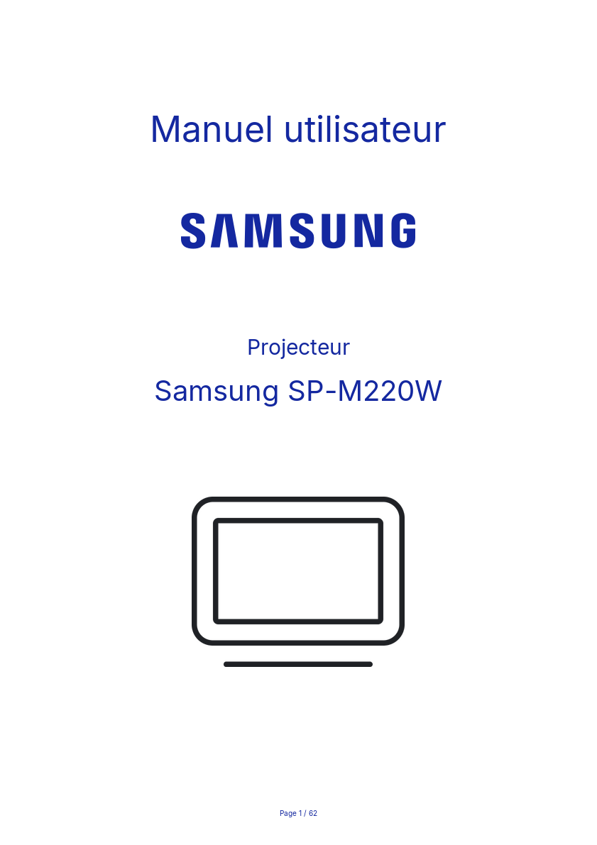 Image de la première page du manuel de l'appareil SP-M220W