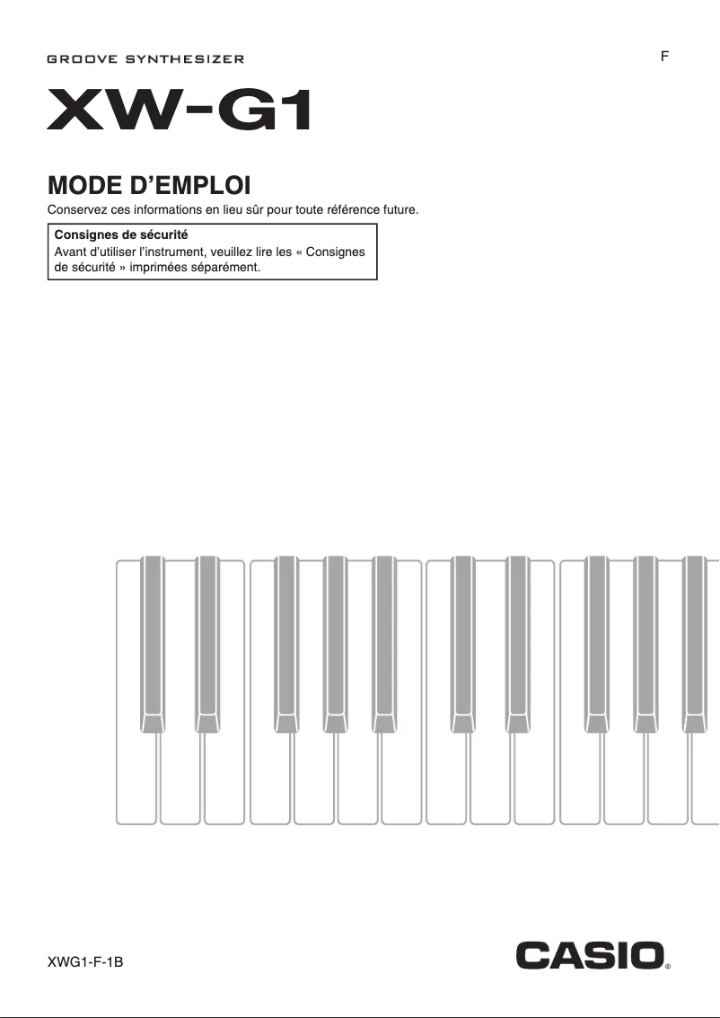 Page 1 de la notice Manuel utilisateur Casio XW-G1
