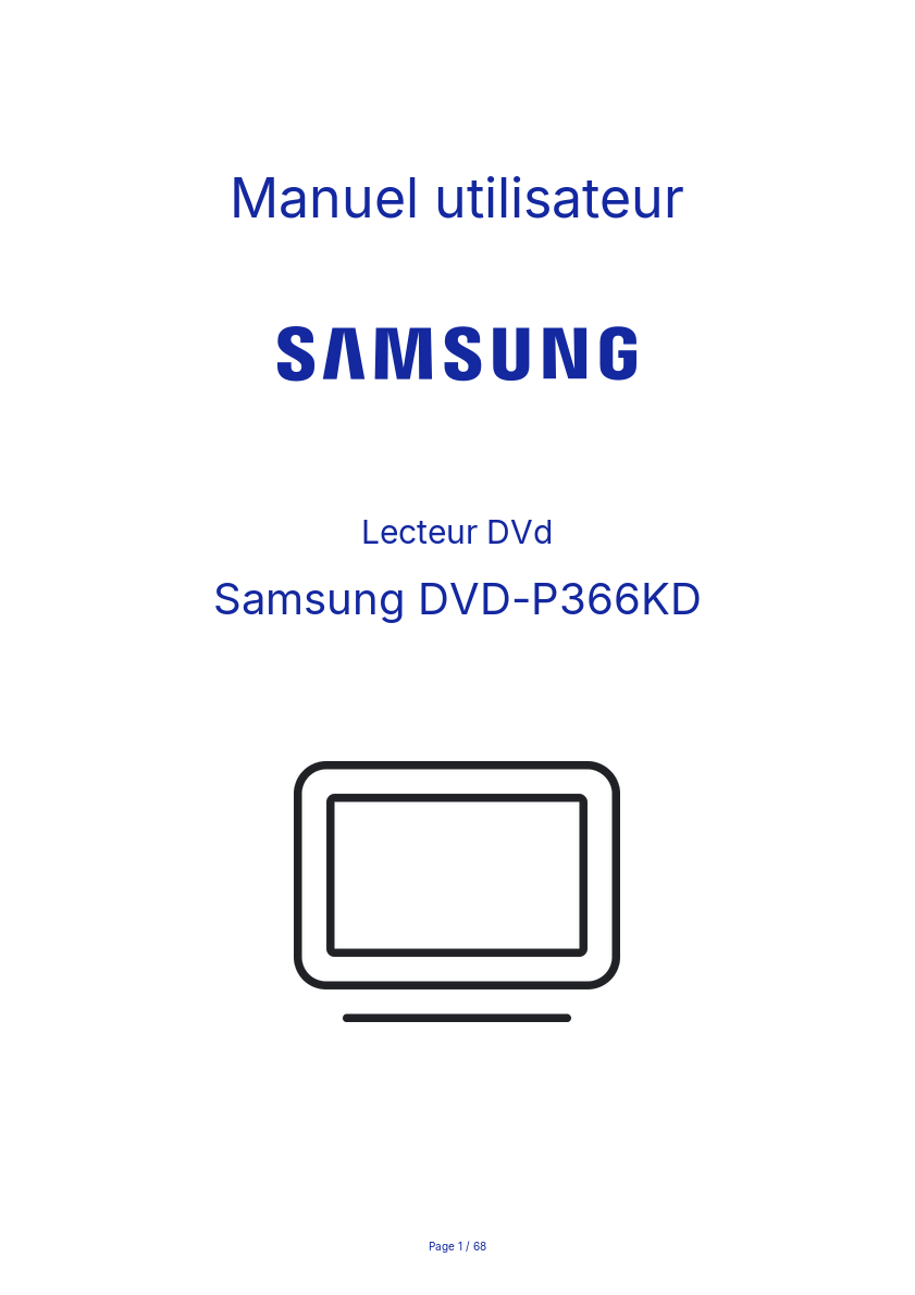 Image de la première page du manuel de l'appareil DVD-P366KD